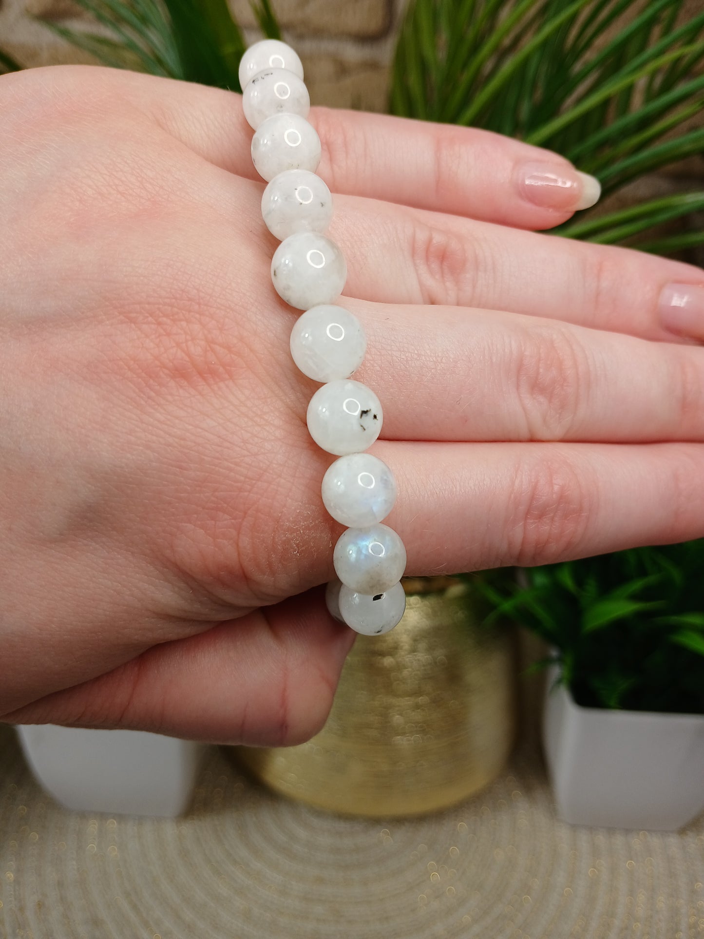 Regenbogen-Mondstein 8mm Armband
