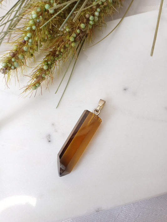 Naturcitrin Anhänger mit 925er Öse