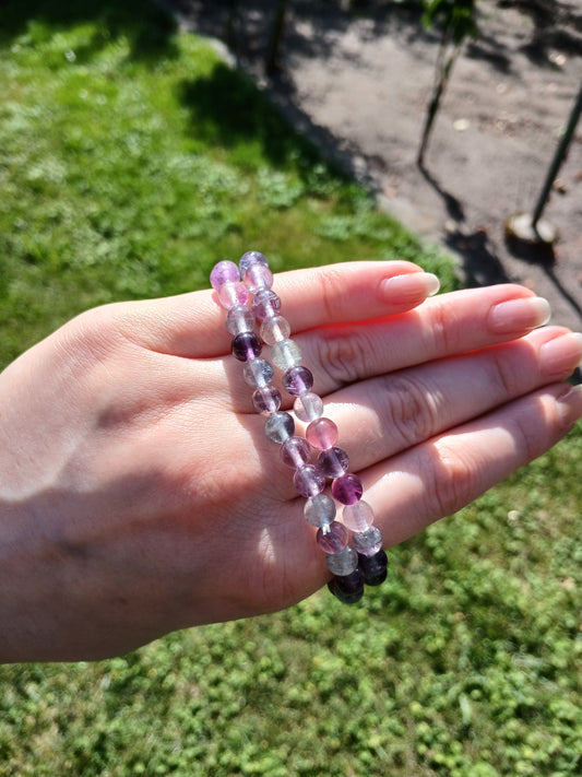 Regenbogen Fluorit Armband 6mm