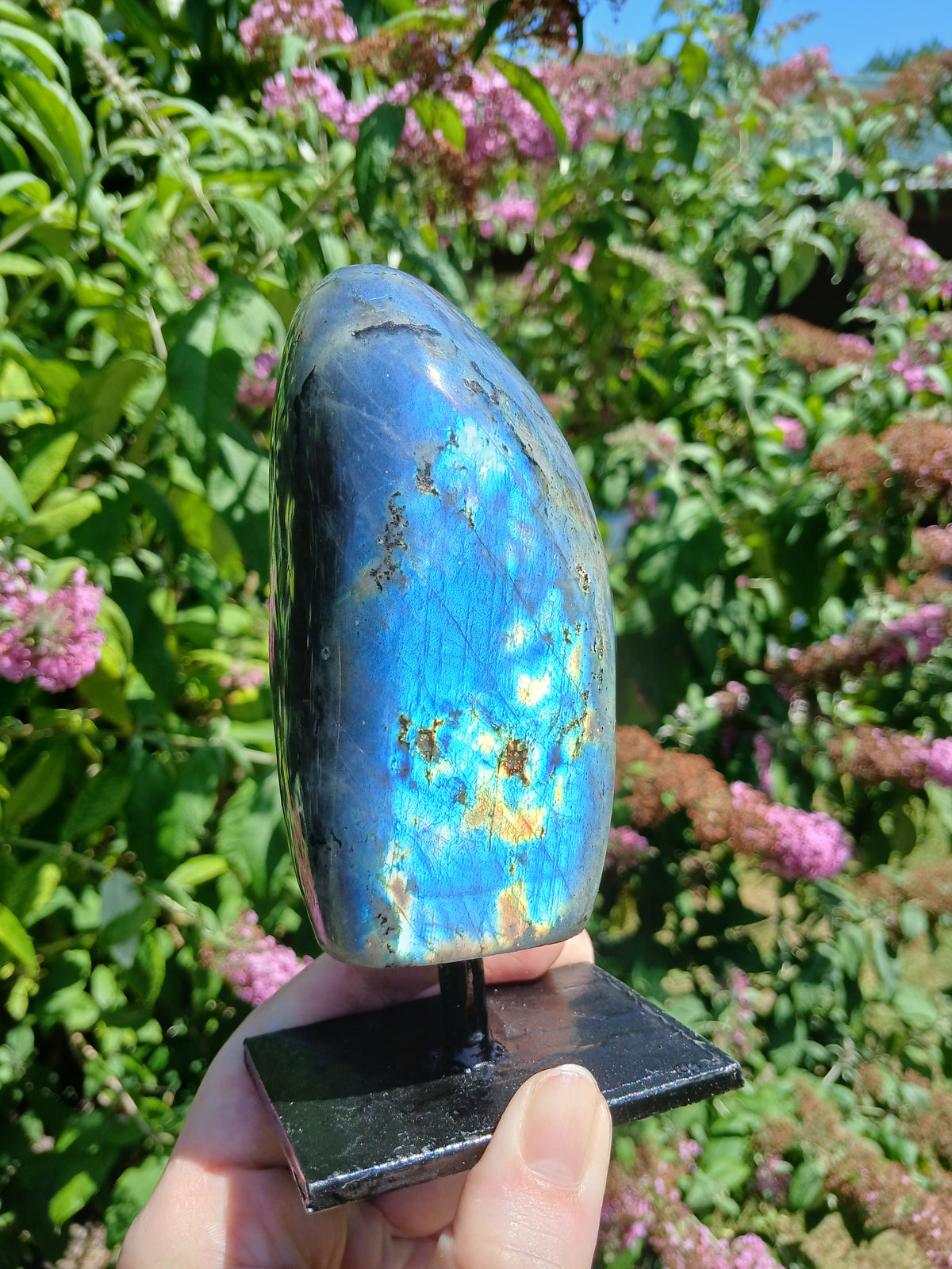 Labradorit auf Metallständer