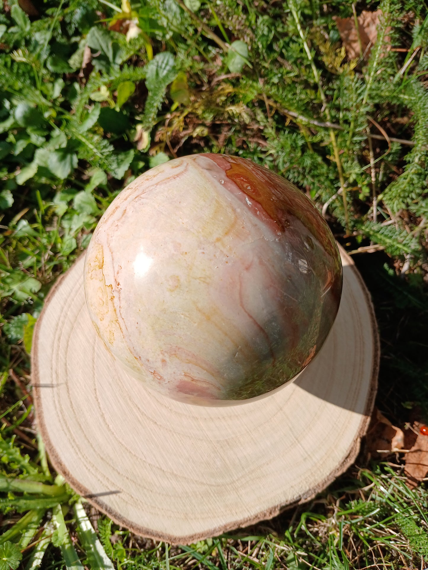 Polychromer Jaspis Kugel 8,7 cm