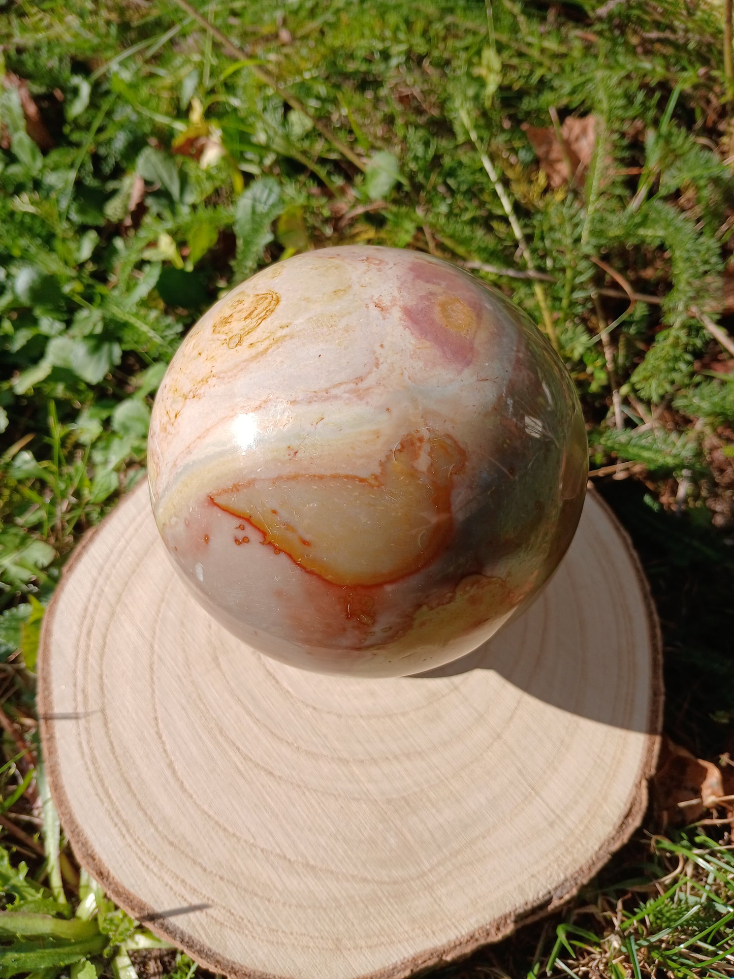 Polychromer Jaspis Kugel 8,7 cm