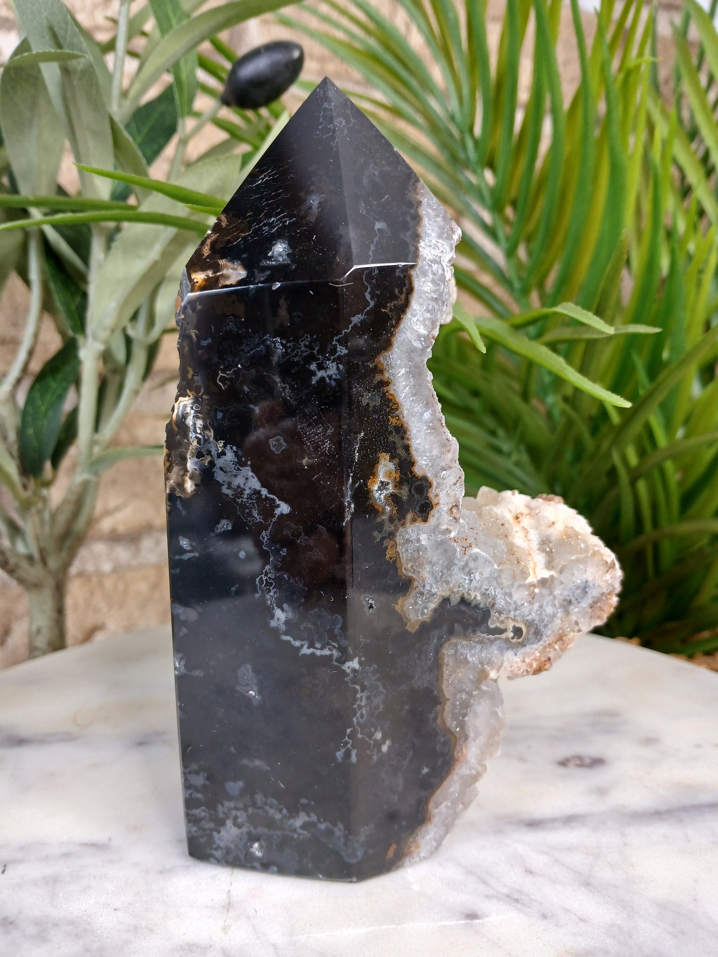 Druzy Achat Spitze