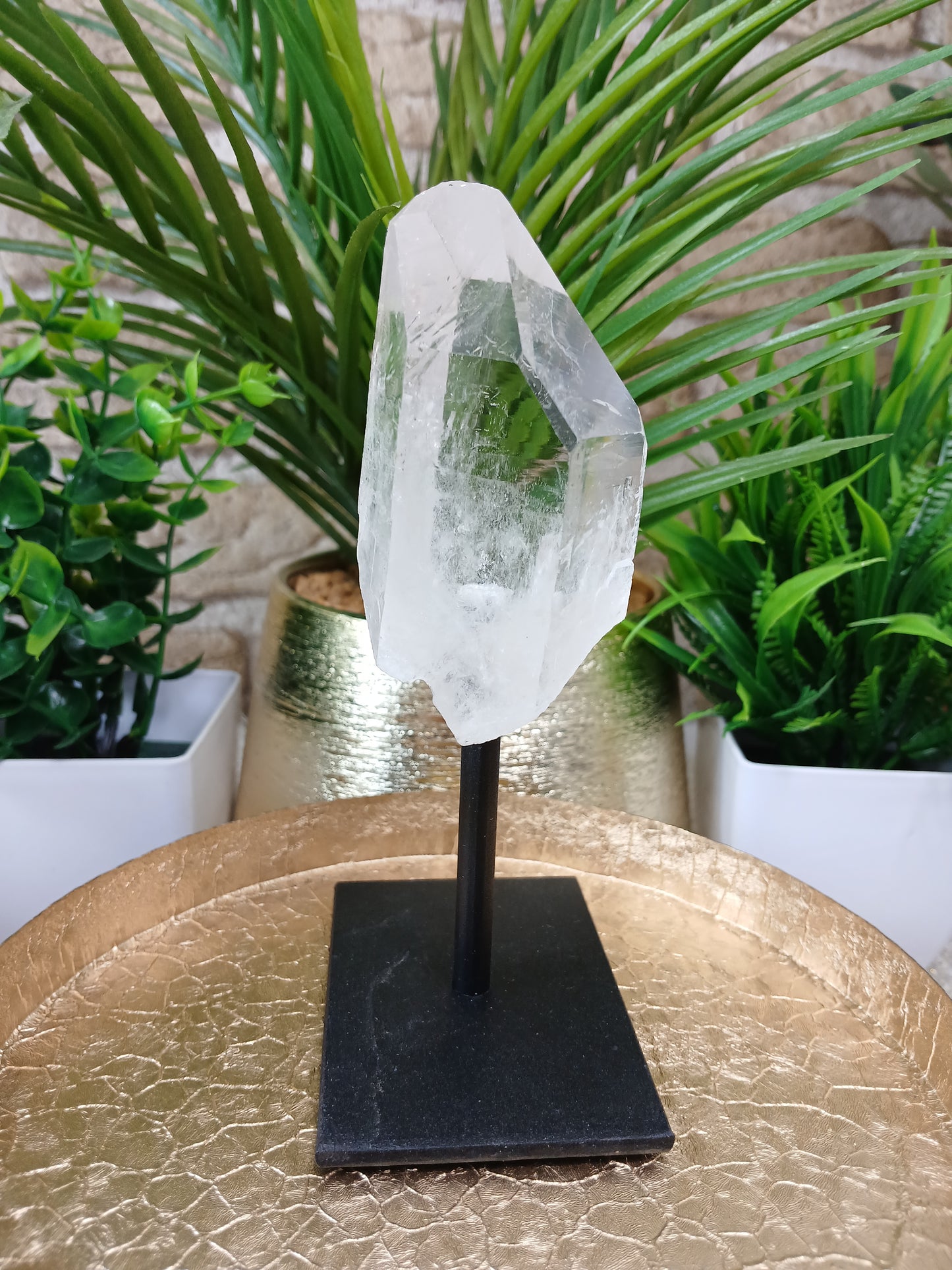 Bergkristall Spitze auf Metallständer